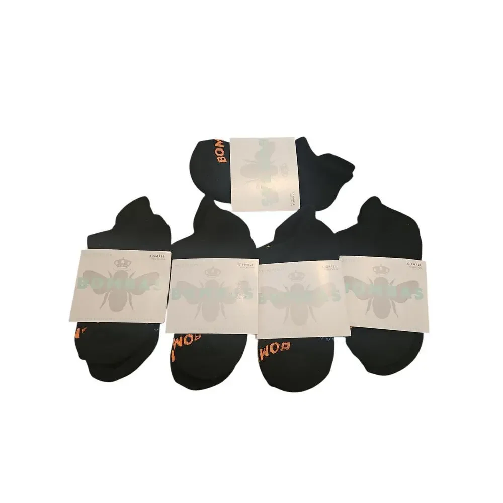 Bombas Junior Solids Ankle Sock 5 pair black new age 3-6 new
